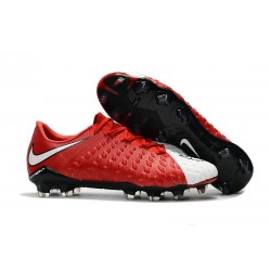 Nouveau Chaussures de Football Nike Hypervenom Phantom III FG Rouge Blanc Noir