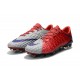 Nouveau Chaussures de Football Nike Hypervenom Phantom III FG Rouge Gris Bleu