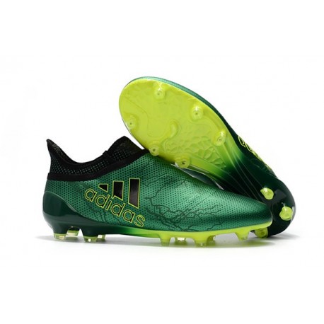 Adidas X 17+ Purespeed FG Crampons pour Hommes Vert Noir Volt