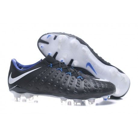 Nouveau Chaussures de Football Nike Hypervenom Phantom III FG Noir Blanc Bleu