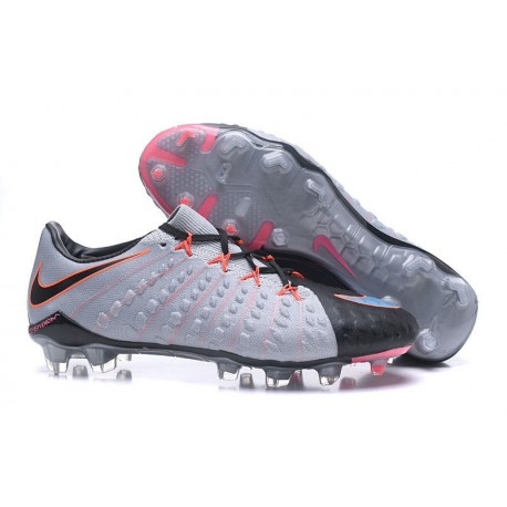 Nouveau Chaussures de Football Nike Hypervenom Phantom III FG Noir Gris Rose