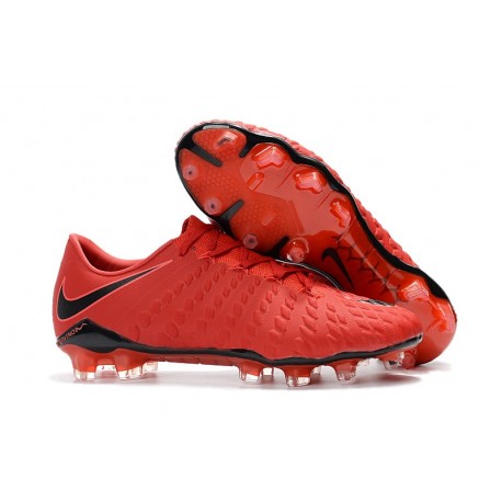 Nouveau Chaussures de Football Nike Hypervenom Phantom III FG Rouge Noir