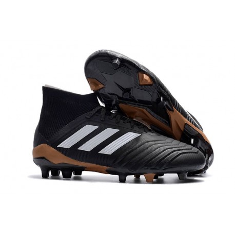 Nouvelles Chaussures de Football - adidas Predator 18.1 FG Noir Blanc Or