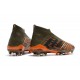 Chaussures de Football Pas Cher Adidas Predator 18+ FG Olive Noir Orange Vif