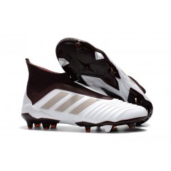 Chaussures de Football Pas Cher Adidas Predator 18+ FG Brun Blanc