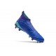 Chaussures de Football Pas Cher Adidas Predator 18+ FG Bleu Blanc