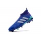 Chaussures de Football Pas Cher Adidas Predator 18+ FG Bleu Blanc