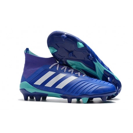 Nouvelles Chaussures de Football - adidas Predator 18.1 FG Bleu Blanc