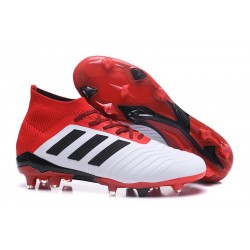 Nouvelles Chaussures de Football - adidas Predator 18.1 FG Blanc Noir Rouge