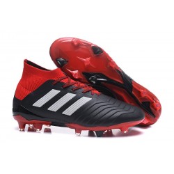 Nouvelles Chaussures de Football - adidas Predator 18.1 FG Noir Rouge Blanc