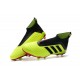Chaussures de Football Pas Cher Adidas Predator 18+ FG Volt Noir Rouge