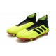 Chaussures de Football Pas Cher Adidas Predator 18+ FG Volt Noir Rouge