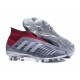 Chaussures de Football Pas Cher Adidas Predator 18+ FG Pogba Gris Rouge