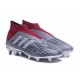 Chaussures de Football Pas Cher Adidas Predator 18+ FG Pogba Gris Rouge