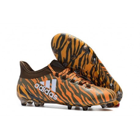 Nouvelles Chaussures de Football - Adidas X 17.1 FG Orange Vif Olive