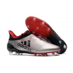 Adidas X 17+ Purespeed FG Crampons pour Hommes Argenté Rouge Noir