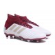 Chaussures de Football Pas Cher Adidas Predator 18+ FG Blanc Rouge