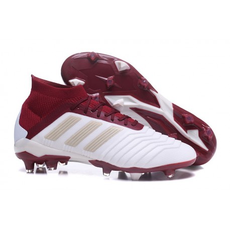 Nouvelles Chaussures de Football - adidas Predator 18.1 FG Blanc Rouge