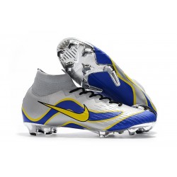 Crampons de football Nike Mercurial Superfly VI 360 Elite FG Argent Bleu Jaune