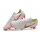 2018 Crampons De Football Nike Mercurial Vapor XII Elite FG Blanc Gris Métallique Orange Total