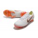 2018 Crampons De Football Nike Mercurial Vapor XII Elite FG Blanc Gris Métallique Orange Total