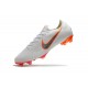2018 Crampons De Football Nike Mercurial Vapor XII Elite FG Blanc Gris Métallique Orange Total
