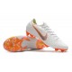 2018 Crampons De Football Nike Mercurial Vapor XII Elite FG Blanc Gris Métallique Orange Total