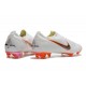 2018 Crampons De Football Nike Mercurial Vapor XII Elite FG Blanc Gris Métallique Orange Total
