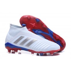 Chaussures de Football Pas Cher Adidas Predator Telstar 18+ FG Argent Rouge Bleu