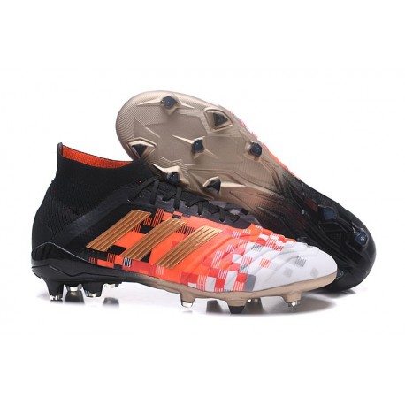 Nouvelles Chaussures de Football - adidas Predator Telstar 18.1 FG Noir Cuivre Gris