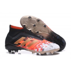 Chaussures de Football Pas Cher Adidas Predator Telstar 18+ FG Noir Cuivre Gris