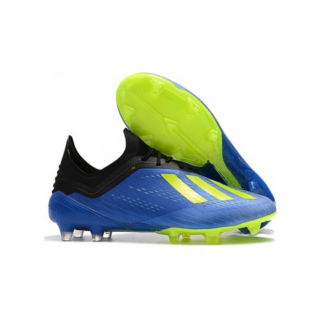 Crampons de football Adidas X 18.1 FG Pour Hommes - Bleu Jaune Noir