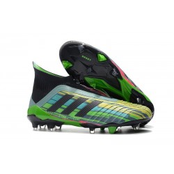 Nouveu Chaussures de Foot 2018 Paul Pogba Adidas Predator 18+ FG Noir Vert Jaune