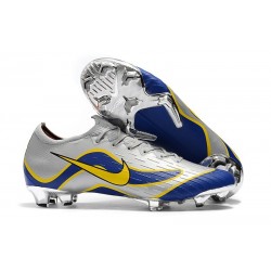 Chaussures de Foot Nike Mercurial Vapor 12 Elite FG Argent Bleu Jaune