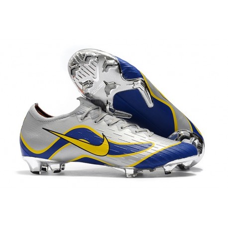 Chaussures de Foot Nike Mercurial Vapor 12 Elite FG Argent Bleu Jaune