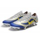 Chaussures de Foot Nike Mercurial Vapor 12 Elite FG Argent Bleu Jaune