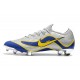 Chaussures de Foot Nike Mercurial Vapor 12 Elite FG Argent Bleu Jaune